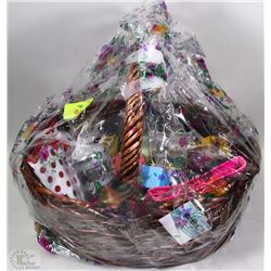 LARGE WICKER BASKET FILLED WITH NEW JEWELLERY