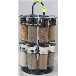 NEW LAZY SUSAN SPICE RACK INCLUDES 16 SPICES