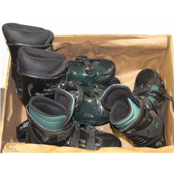 BOX W/TWO PAIRS OF ENKOR ROLLER BLADES,