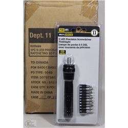 CASE OF 6PCS 5LED PRECISION SCREWDRIVER FLASHLIGHT