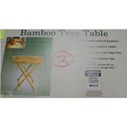 NEW BAMBOO SERVING TRAY TABLE 25"X17"X26" HIGH