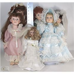 FLAT OF VINTAGE PORCELAIN DOLLS