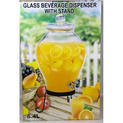 GLASS BEVERAGE DISPENSER WITH STAND