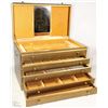 Image 1 : VELVET LINED 4 DRAWER JEWELLERY BOX WITH MIRROR
