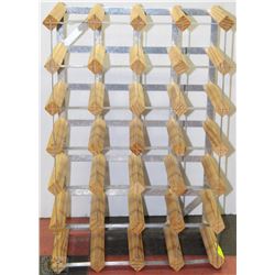 METAL AND WOODEN WINE RACK 16"X24"TALL
