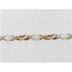 #4-10K GOLD OPAL & DIAMOND BRACELET