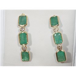 #9-14K GOLD EMERALD(3.50CT) & DIAMOND(0.20CT)