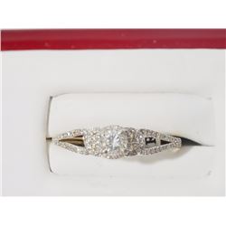#12-14K GOLD DIAMOND(0.25CT) RING ACCENTED BY 78