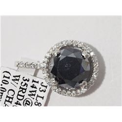 #18-14K GOLD BLACK DIAMOND(3.75CT) & WHITE