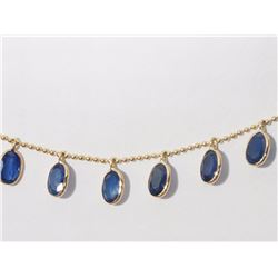 #24-14K GOLD SAPPHIRE(9.20CT) NECKLACE