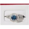 Image 1 : #29-14K GOLD BLUE DIAMOND(1.03CT) RING ACCENTED