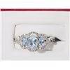 Image 1 : #30-10K GOLD AQUAMARINE & DIAMOND(0.10CT) RING