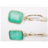 Image 1 : #37-10K & 14K GOLD EMERALD(7.80CT) HOOP EARRINGS