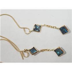 #40-14K GOLD BLUE DIAMOND(0.55CT) EARRINGS