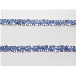 #41-STERLING SILVER TANZANITE(30.0CT) NECKLACE