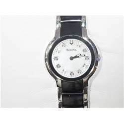 #42-BULOVA DIAMOND LADIES WATCH (SLIGHTLY USED)