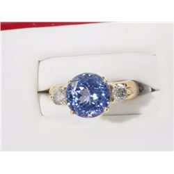 #43-10K GOLD TANZANITE(3.20CT) & DIAMOND(0.62CT)