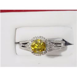 #46-14K GOLD YELLOW DIAMOND(1.04CT) RING ACCENTED