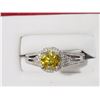 Image 1 : #46-14K GOLD YELLOW DIAMOND(1.04CT) RING ACCENTED