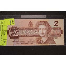 1986 CANADIAN REPLACEMENT NOTE $2 ROBINS