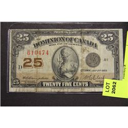 1923 CANADIAN SHINPLASTER