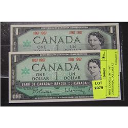 MINT CANADA 1867-1967 CENTENNIAL DOLLARS X2