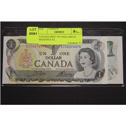 CANADA MINT 1973 DOLLARS IN SEQUENCE X2