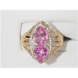 #51-10K GOLD PINK SAPPHIRE(2.86CT) RING
