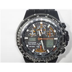 #56-CITIZEN ECO-DRIVE SKYHAWK TITANIUM BLACK DIAL