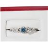 Image 1 : #59-14K GOLD BLUE DIAMOND(0.18CT) RING ACCENTED