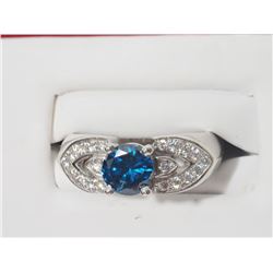 #65-14K GOLD BLUE DIAMOND(0.90CT) & WHITE