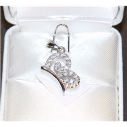 #46-STERLING SILVER CUBIC ZIRCONIA PENDANT