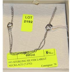 #41-STERLING SILVER LARIAT NECKLACE (7.27G)