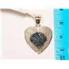 Image 2 : #12-STERLING SILVER BLUE DIAMOND HEART PENDANT