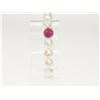 Image 2 : #15-FRESHWATER PEARL BRACELET WITH PINK CRYSTAL