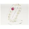 Image 3 : #15-FRESHWATER PEARL BRACELET WITH PINK CRYSTAL