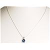 Image 2 : #25-STERLING SILVER CREATED SAPPHIRE(1.8CT),