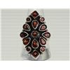 Image 1 : #26-STERLING SILVER LARGE GARNET RING