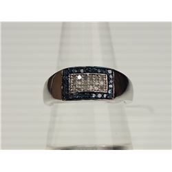 #29-STERLING SILVER BLUE AND WHITE DIAMOND(0.44CT)