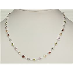 #33-STERLING SILVER MULTICOLOURED GEMSTONE