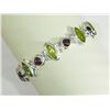 Image 2 : #35-STERLING SILVER PERIDOT AND GARNET BRACELET