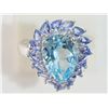 Image 1 : #42-STERLING SILVER TANZANITE AND BLUE TOPAZ RING