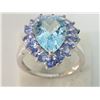 Image 2 : #42-STERLING SILVER TANZANITE AND BLUE TOPAZ RING