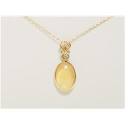 #45-14K YELLOW GOLD OPAL NECKLACE