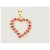 Image 1 : #49-18K GOLD RUBY (0.78CT) HEART-SHAPED PENDANT