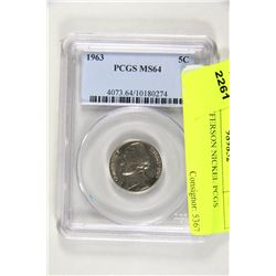 1963 JEFFERSON NICKEL PCGS PR64