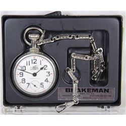 BRAKEMAN WESTCLOX POCKET WATCH IN CASE