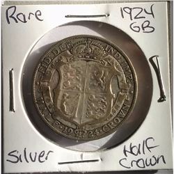 1924 BRITISH SILVER HALF CROWN