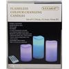 Image 1 : SET OF 3 FLAMELESS COLOUR CHANGING CANDLES