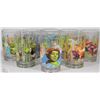 Image 1 : COMPLETE SET OF 8 SHREK DRINKING GLASSES